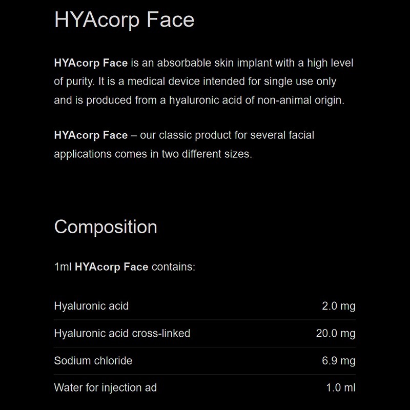 HyaCorp FACE HyaCorp FACE