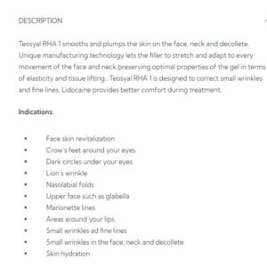 Teoxane Teosyal RHA 1 Teoxane Teosyal RHA 1